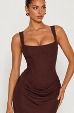 Amalia Maxi Dress - Plum Brown