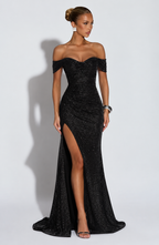 Penelope Maxi Dress - Black Sparkle