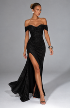 Penelope Maxi Dress - Black Sparkle
