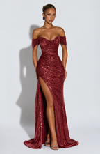 Penelope Maxi Dress - Wine Sparkle