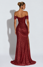 Penelope Maxi Dress - Wine Sparkle