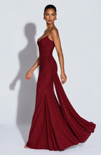 Silvia Maxi Dress - Wine Red