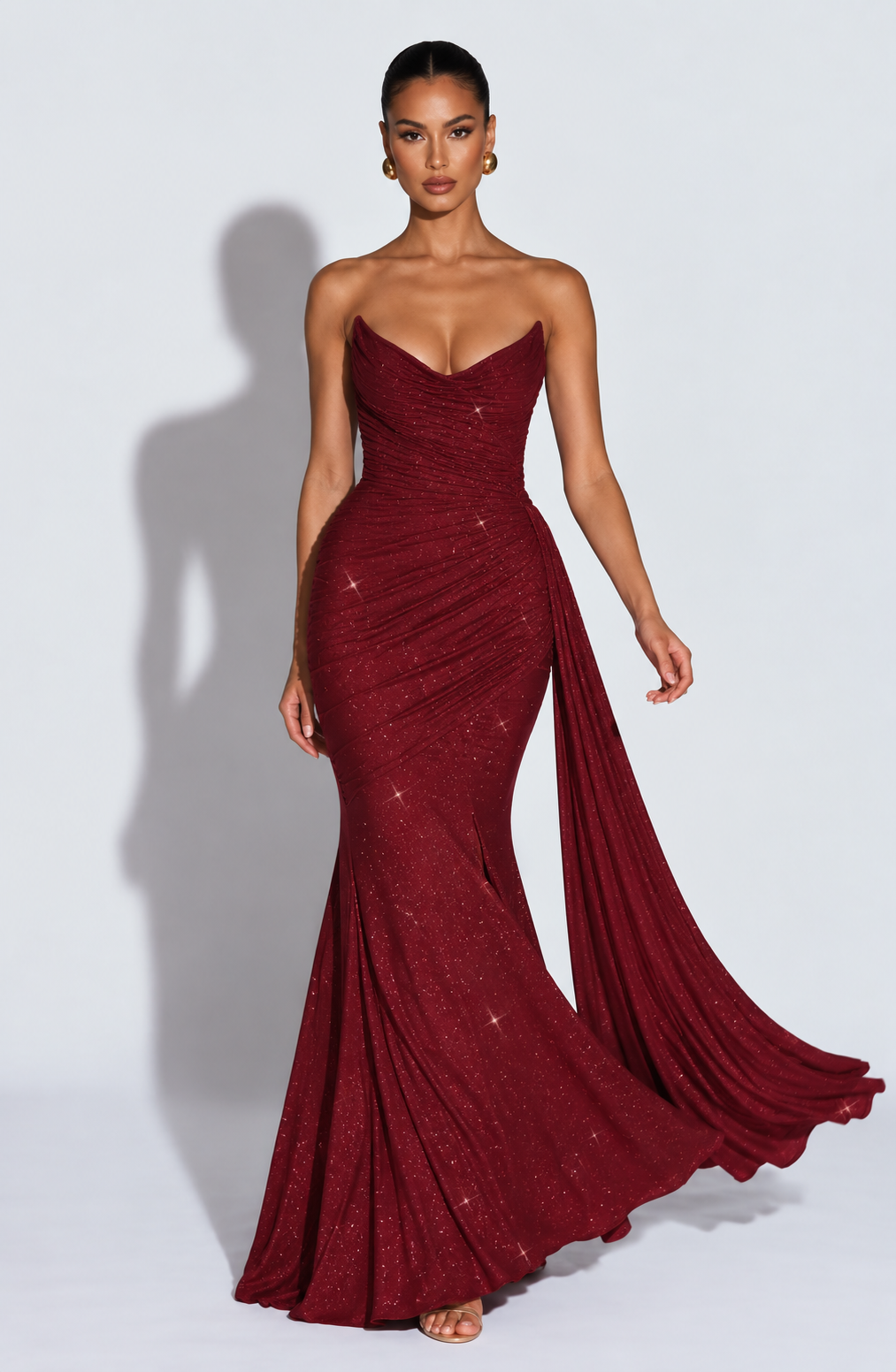 Silvia Maxi Dress - Wine Red