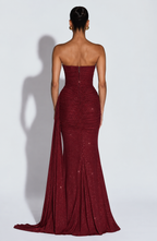 Silvia Maxi Dress - Wine Red