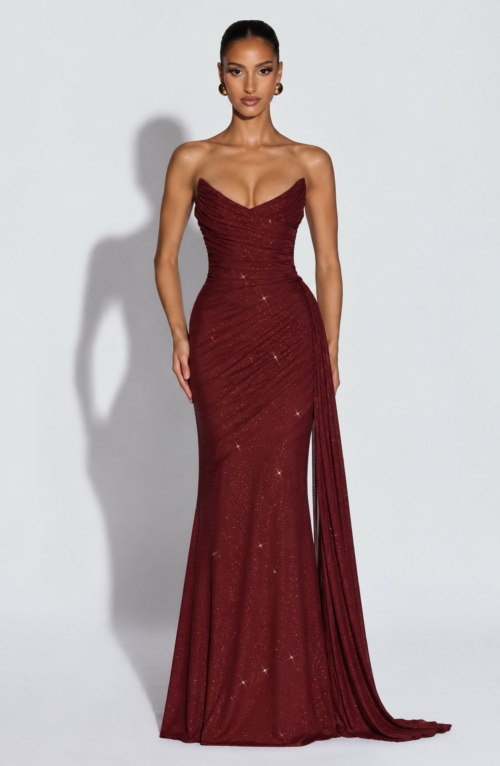 Silvia Maxi Dress - Wine Red