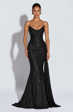 Gemma Maxi Dress - Black Sparkle
