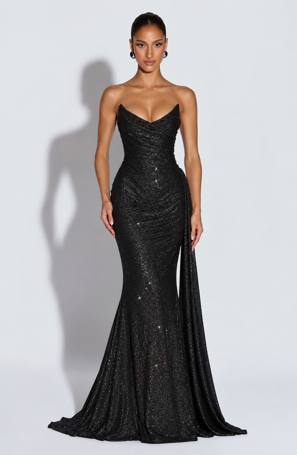 Gemma Maxi Dress - Black Sparkle