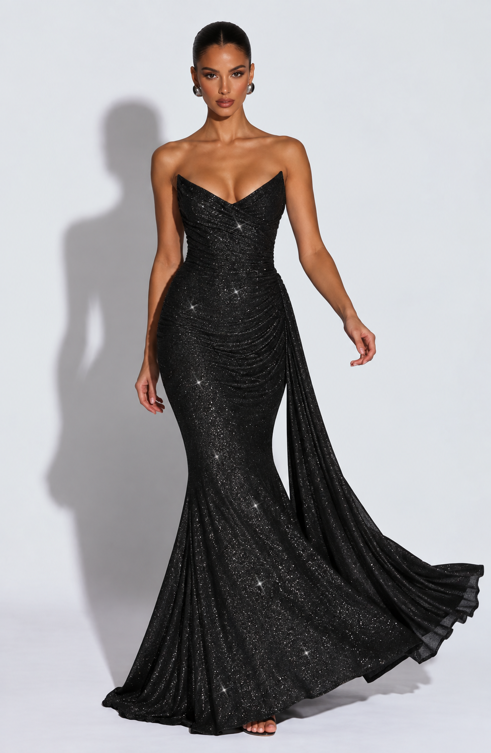 Gemma Maxi Dress - Black Sparkle