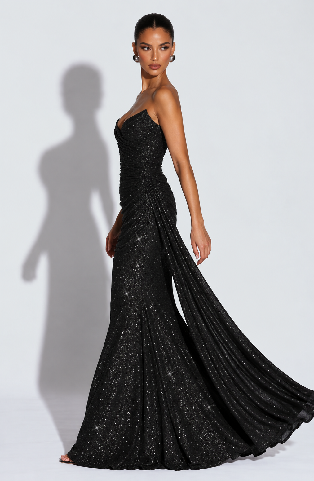 Gemma Maxi Dress - Black Sparkle