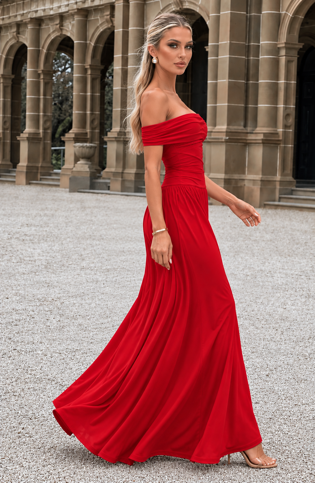 June Midaxi Dress - Red