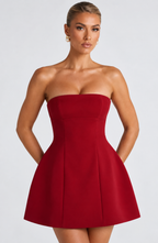 Amber Mini Dress - Wine