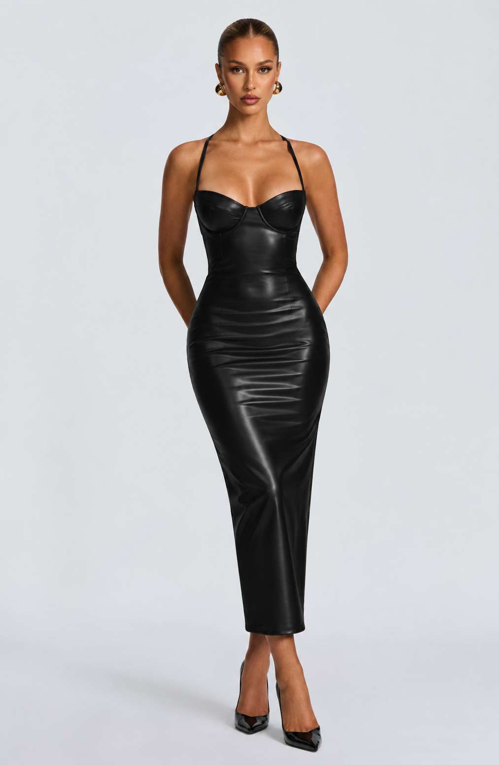 Charlotte Midi Dress - Black