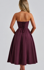 Freya Midi Dress - Cherry Lacquer