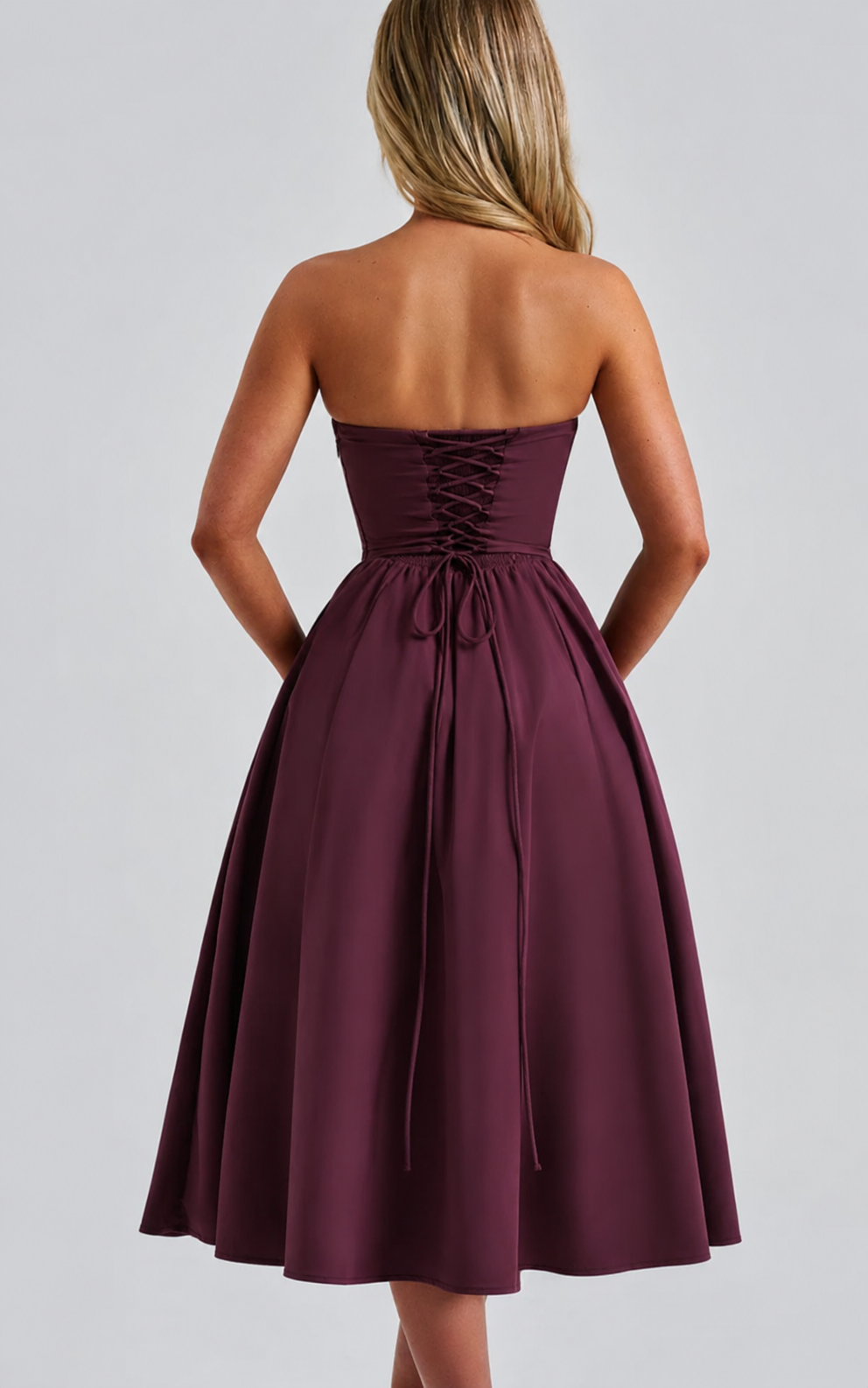 Freya Midi Dress - Cherry Lacquer