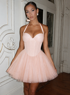 Rosie Mini Dress - Soft Peach
