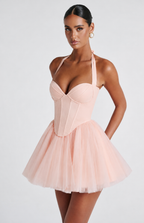Rosie Mini Dress - Soft Peach