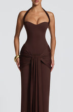 Paige Maxi Dress - Plum Brown