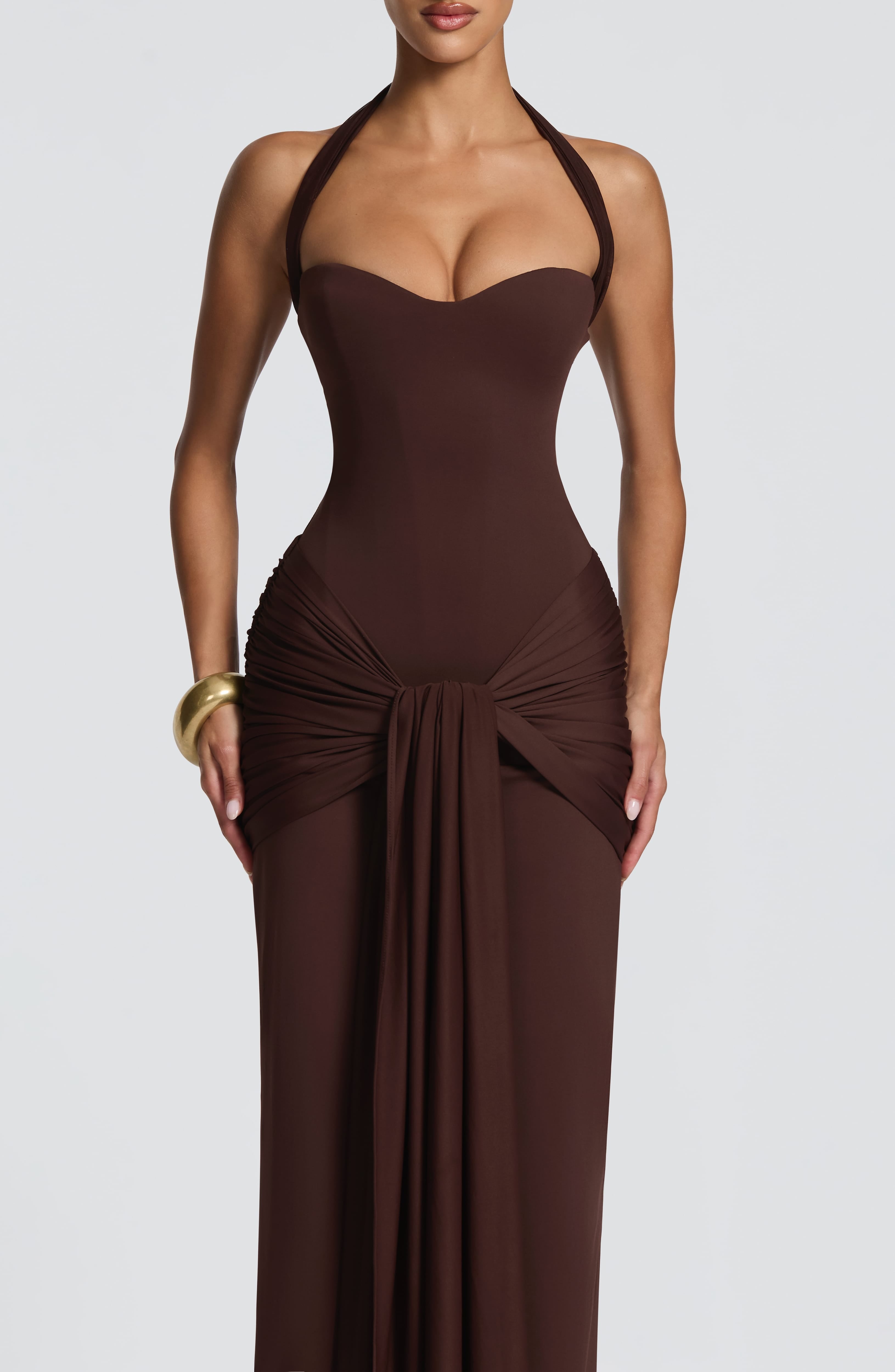 Paige Maxi Dress - Plum Brown