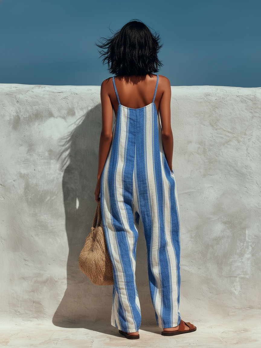 Striped Suspender Jumpsuit