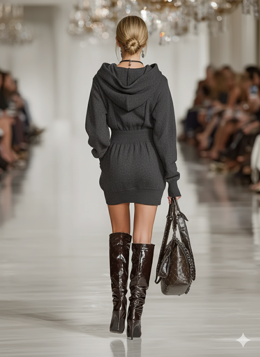 Sports Hooded Mini Dress