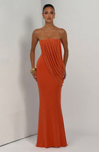 Caroline Maxi Dress - Burnt Orange