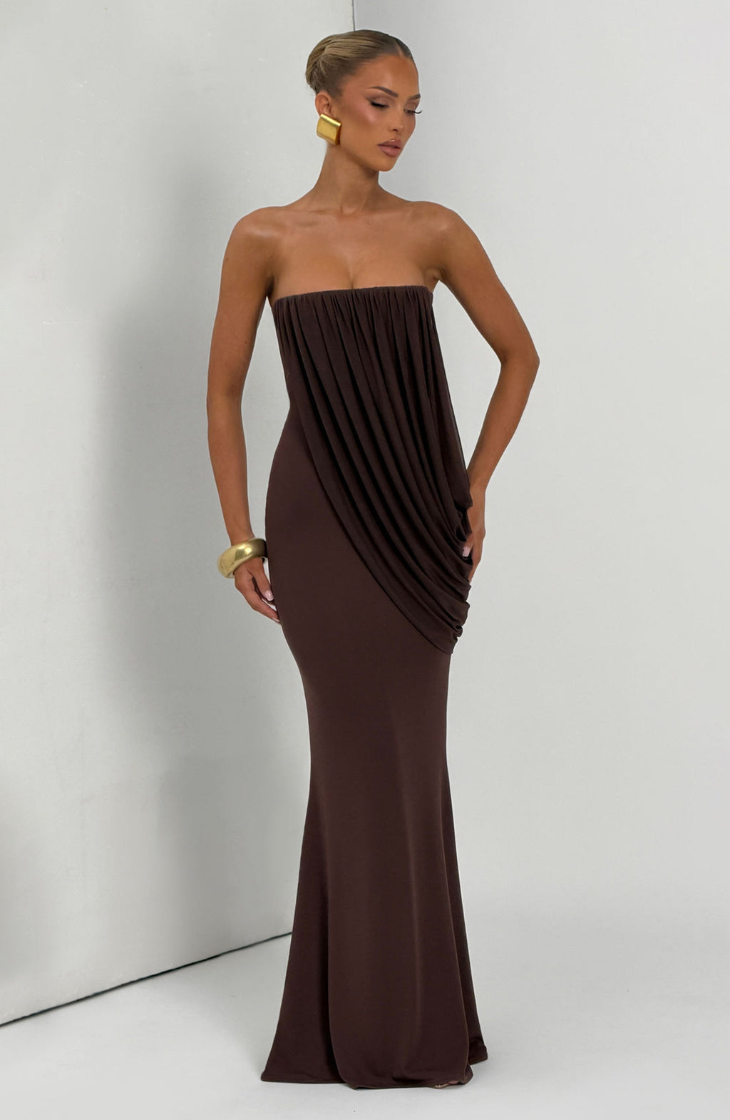 Caroline Maxi Dress - Plum Brown
