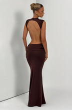 Elsa Maxi Dress - Plum Brown