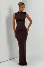 Brooke Maxi Dress - Plum Brown