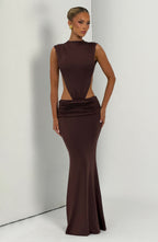 Elsa Maxi Dress - Plum Brown