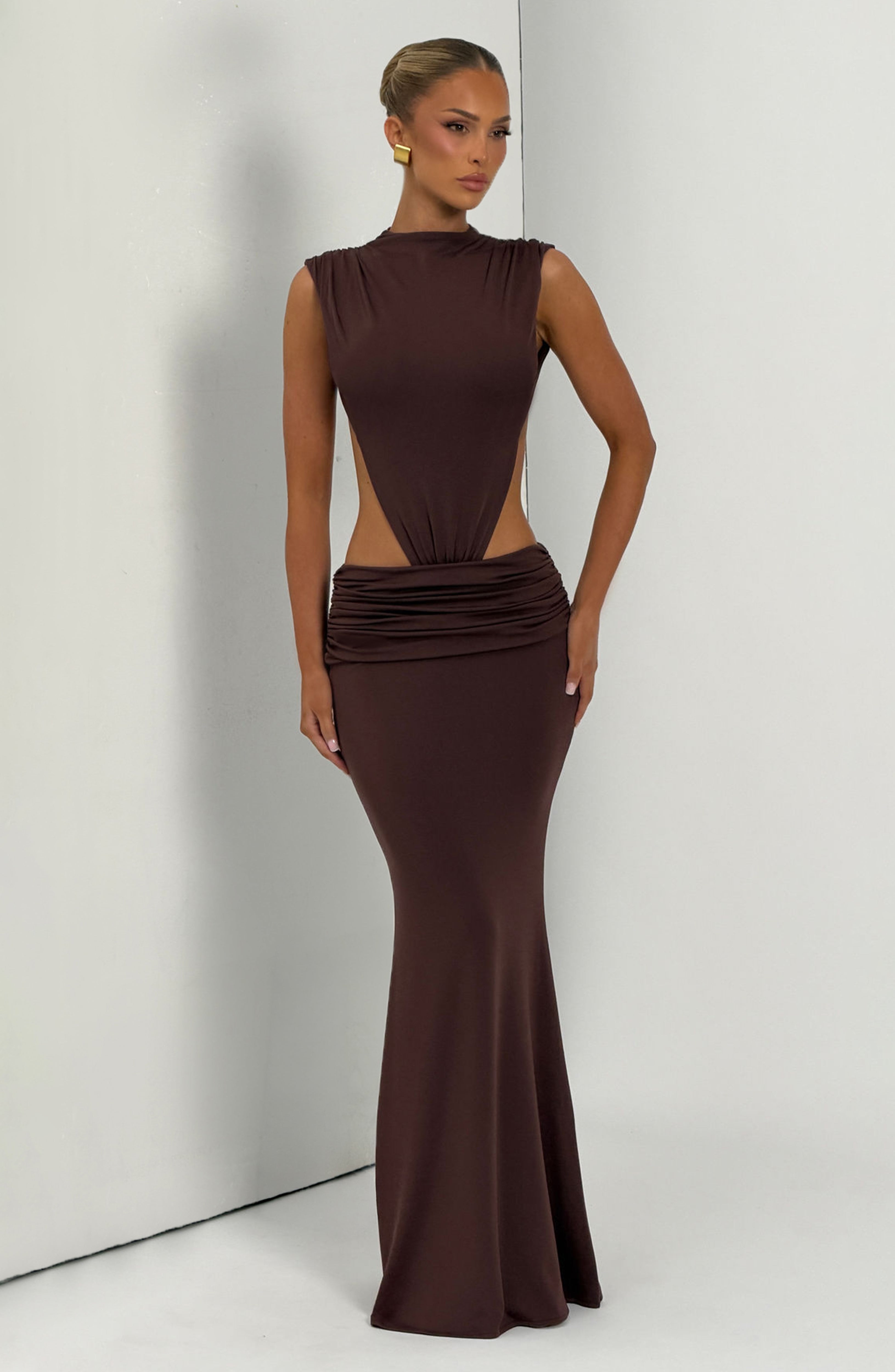 Elsa Maxi Dress - Plum Brown