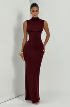 Brooke Maxi Dress - Cherry Lacquer