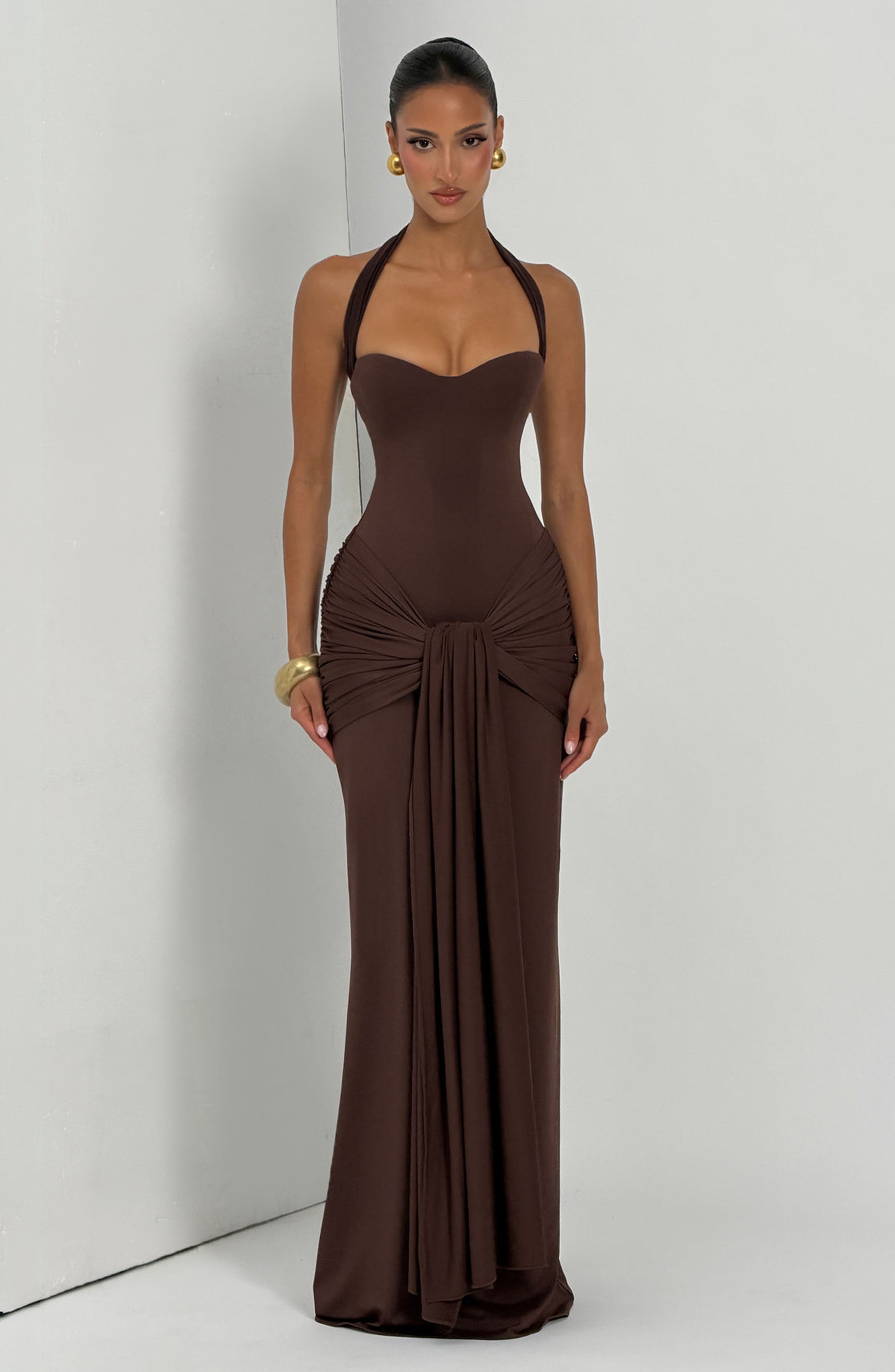 Paige Maxi Dress - Plum Brown