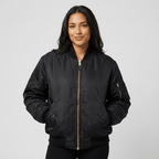 Women's Bomber Jacket | Ribbed Trim & Sleeve Pocket