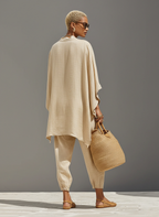 Neutral Linen Asymmetric Hem Set