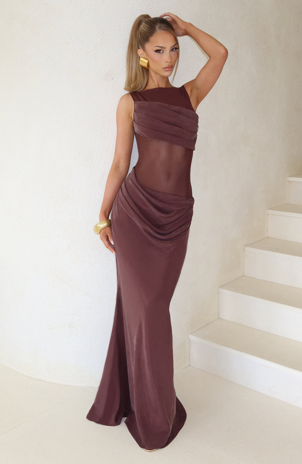Amalia Maxi Dress - Plum Brown