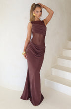 Amalia Maxi Dress - Plum Brown