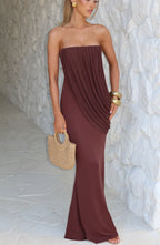 Caroline Maxi Dress - Plum Brown