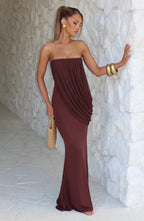 Caroline Maxi Dress - Plum Brown
