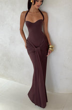 Paige Maxi Dress - Plum Brown