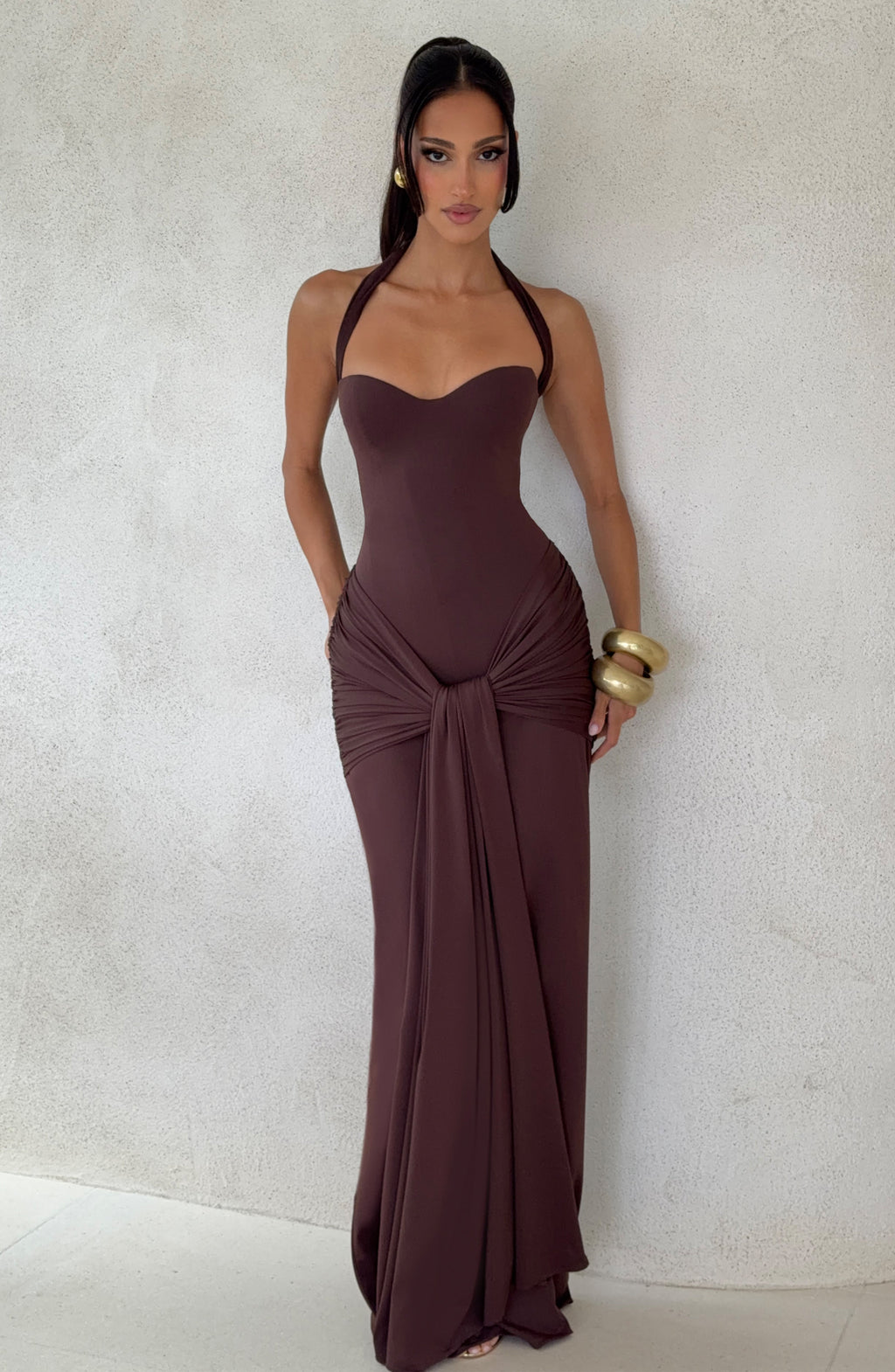 Paige Maxi Dress - Plum Brown