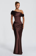 Natalie Maxi Dress - Plum Brown