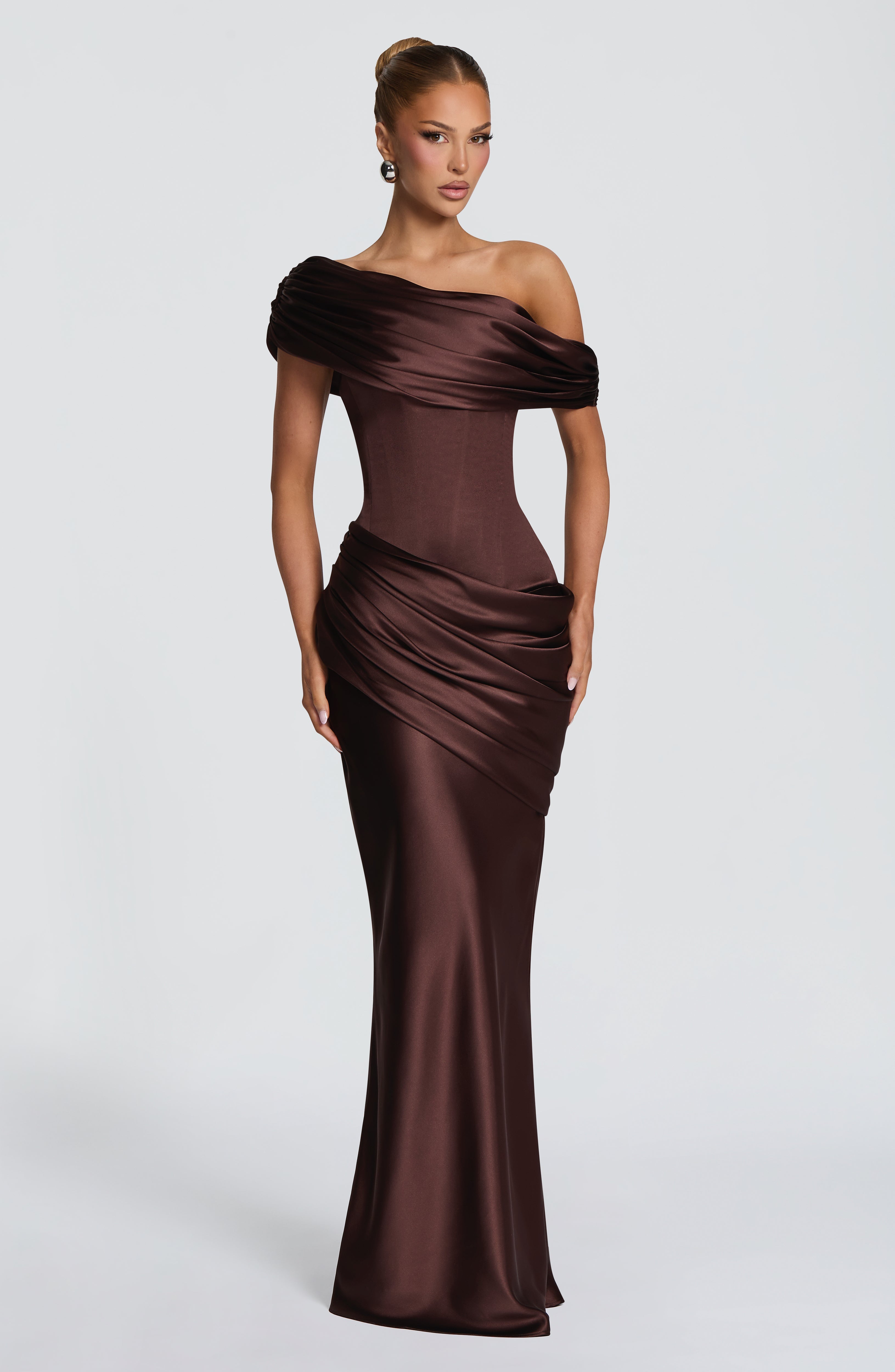 Natalie Maxi Dress - Plum Brown
