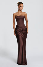 Natalie Maxi Dress - Plum Brown