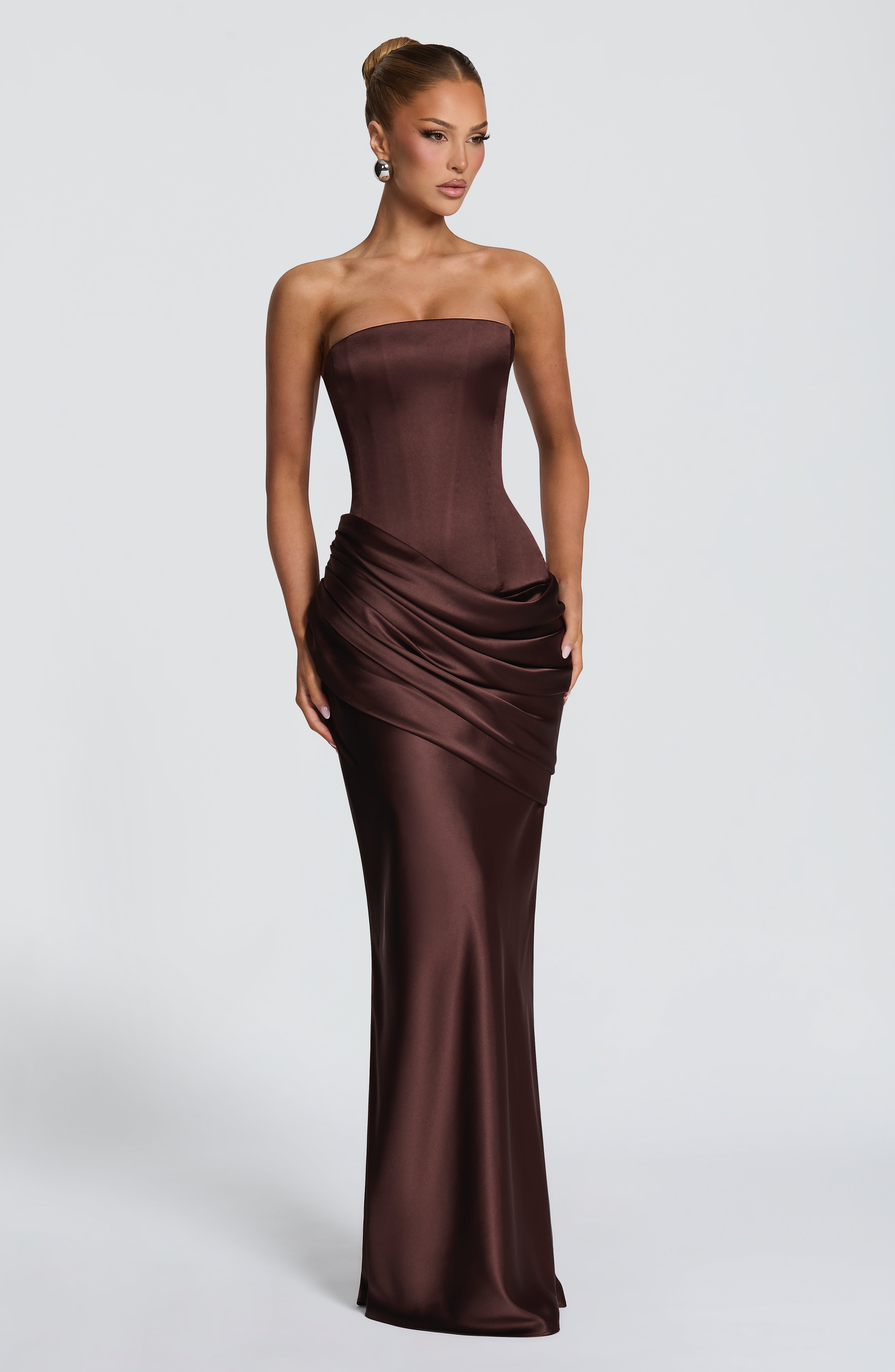 Natalie Maxi Dress - Plum Brown