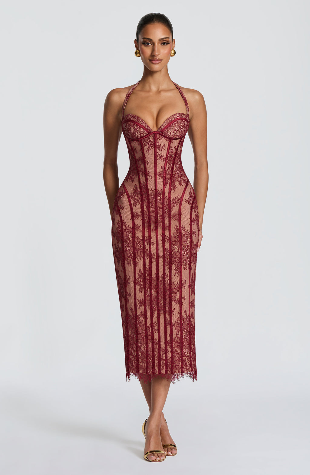 Sophie Midi Dress - Burgundy