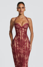 Sophie Midi Dress - Burgundy