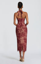 Sophie Midi Dress - Burgundy