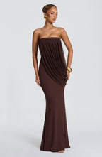 Caroline Maxi Dress - Plum Brown