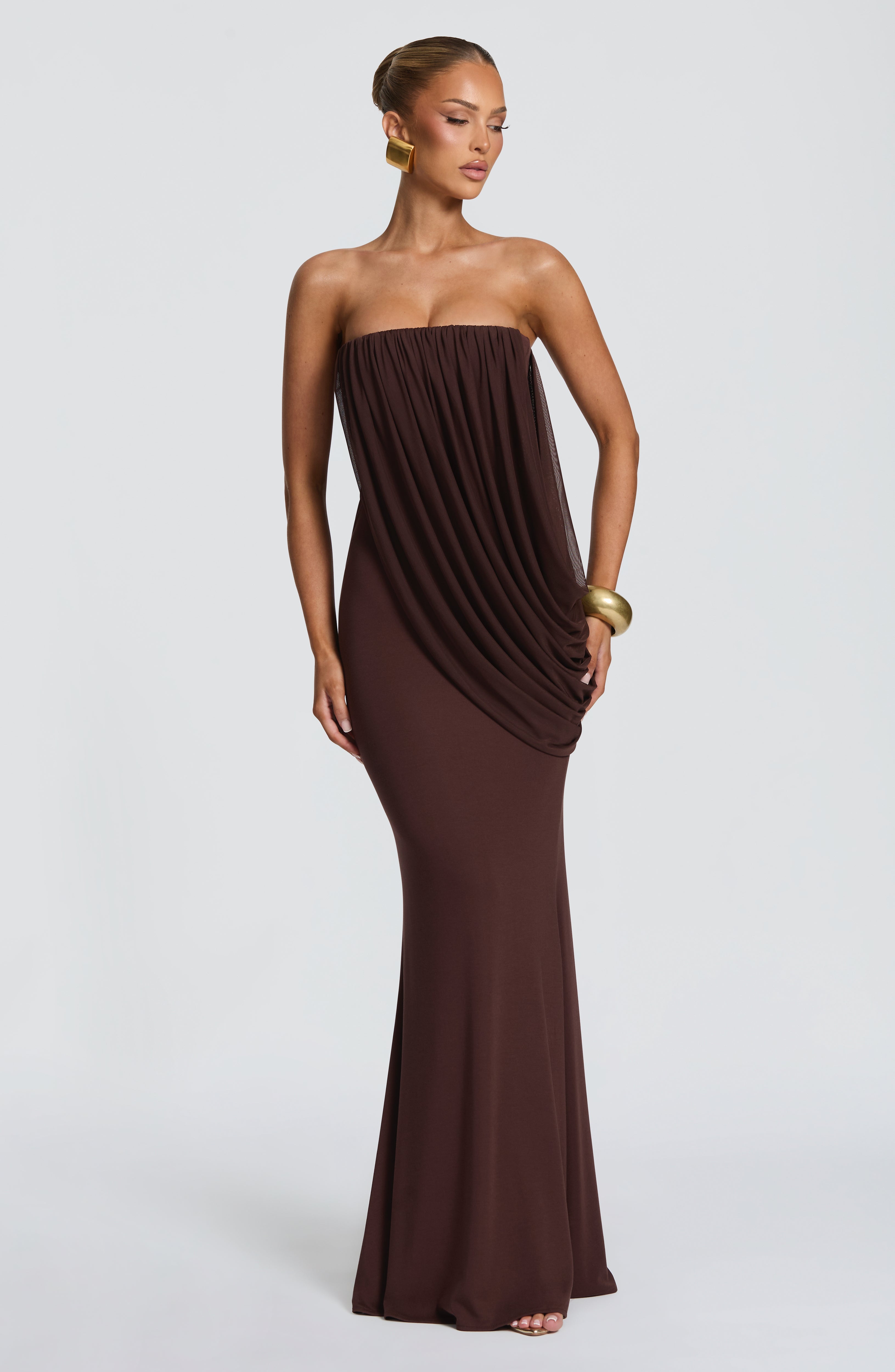 Caroline Maxi Dress - Plum Brown