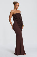 Caroline Maxi Dress - Plum Brown